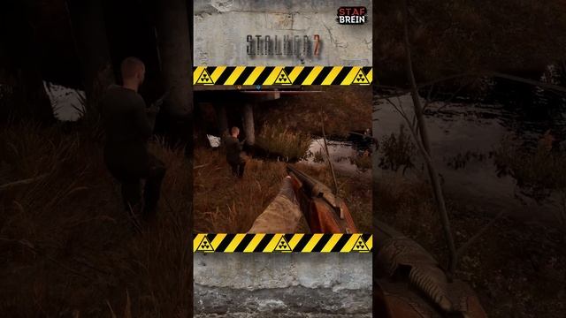 Напали СОБАКИ! Отбиваемся на мосту со СТАЛКЕРАМИ! STALKER 2 #stalker2 #сталкер2