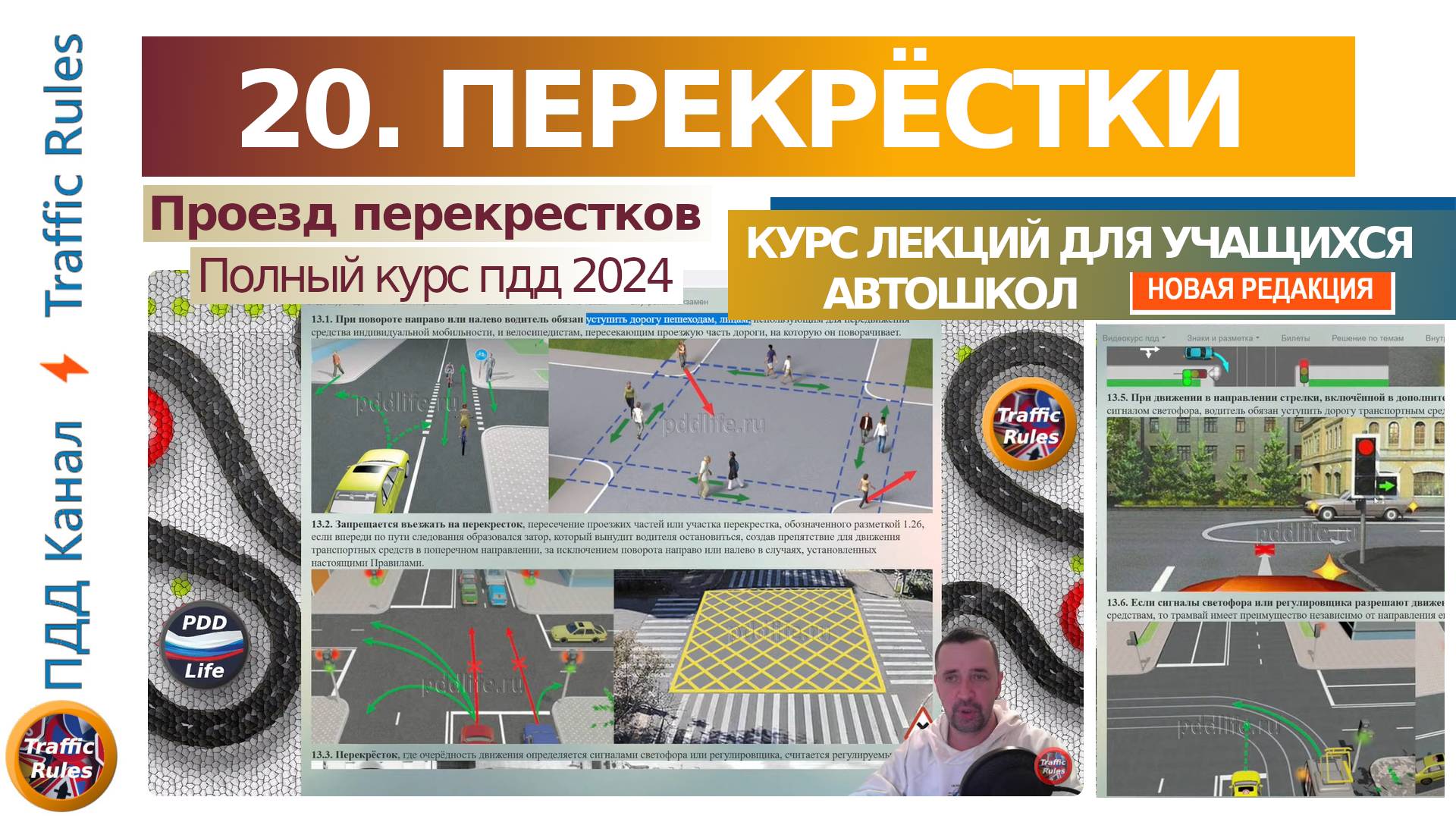 Полный курс пдд 2024 Вебинар 20 - Проезд перекрестков