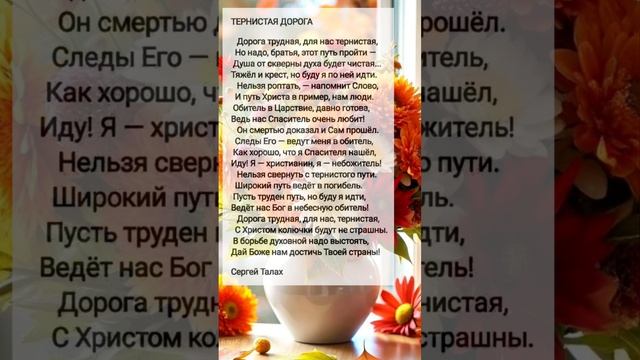 Тернистая дорога # христианские стихи