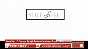 Homeshop18.com - Happy Toes - 3 Footwear By Style Feet with Sunglasses Free