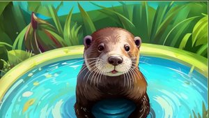 Смешные домашние выдры впервые купаются в бассейне