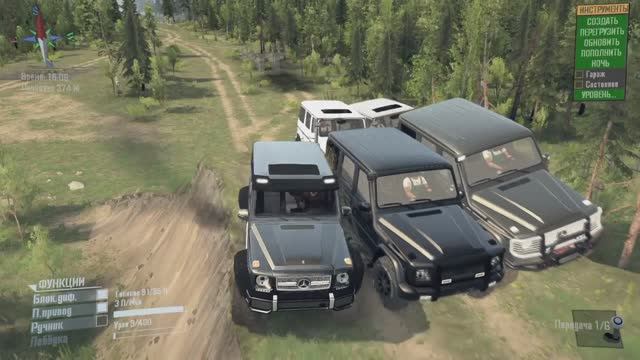 Mercedes-Benz G 500 (W463) тюнингую все мои гелики в легендарной игре Spintires MudRunner,