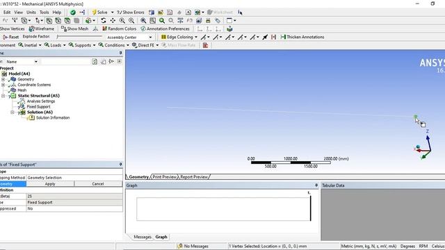 I-Beam Analysis by line method | ANSYS STATIC STRUCTURAL