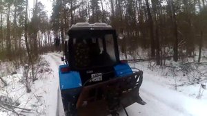 Тянем телегу по лесу на МтЗ 82.1