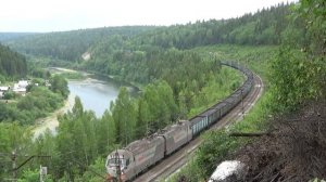 Грузовые поезда на Урале - 1. По рельсам и по воде. Пробки на Транссибе