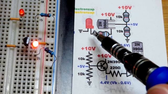 NPN BJT Emitter Follower Improved Fixed Resistor Voltage Divider Circuit Using 2N3904 Transistor