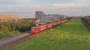 Электропоезд ЭД4М-0377 "Чайка", перегон Шушары - Санкт-Петербург-Витебский-Товарный