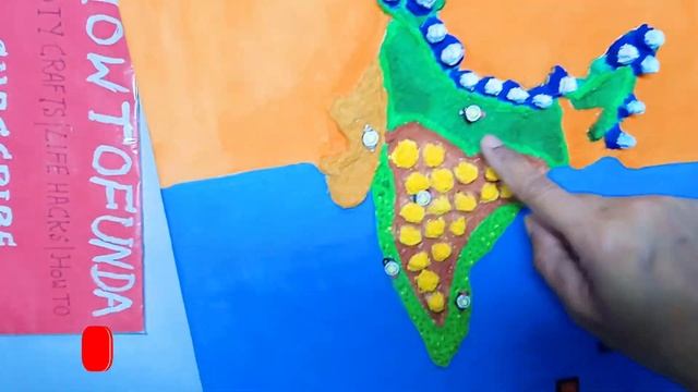 physical features of india map working model (3d) with led lights  - geography - award | howtofunda