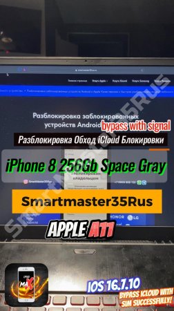 Разблокировка и обход iCloud блокировки с поддержкой SIM на iPhone 8 256GB Space Gray