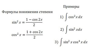 Интегрирование 6. Тригонометрия-3. Формулы понижения степени
