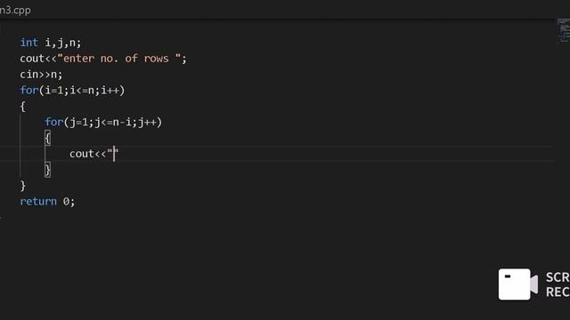 cpp program to print pattern like 1 121 12321 1234321 using loops // practice of program //