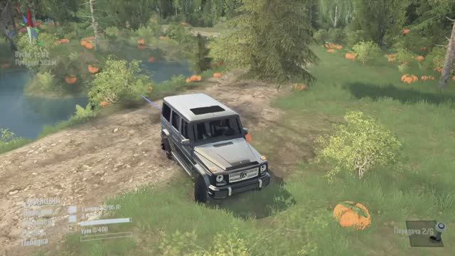 Mercedes-Benz G65 AMG W463 vs Toyota Land Cruiser tlc100 v8 гелик помог крузаку Spintires MudRunner,