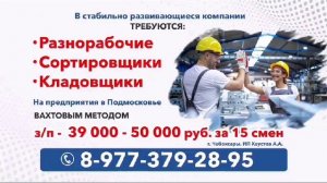 Работа ВАХТОЙ без опыта