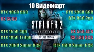 STALKER2-RTX4060, RX6600, GTX1650, GTX1050Ti, RX560, GTX960, RTX2060S, RTX2060, RX580, GTX 1660S