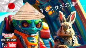 うさぎのティモシカと宇宙船. Зайчик и инопланетный корабль.