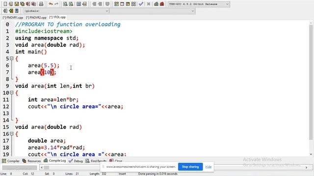 Function Overloading  in C++ - polymorphism -  compile time -  static -  OOPS using C++