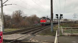 Электровоз ЧС4т-294 с пассажирским поездом на перегоне Толоконцево - Нижний Новгород Московский