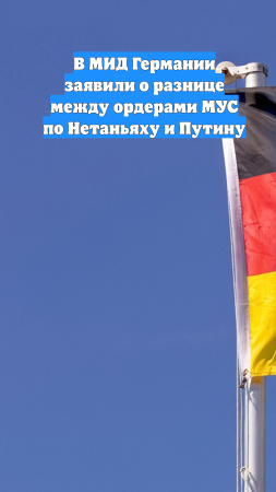 В МИД Германии заявили о разнице между ордерами МУС по Нетаньяху и Путину