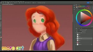 Поэтапное создание персонажа Девочка/ Курс «Рисование в Photoshop для начинающих» от more-art.ru