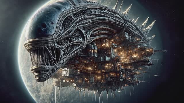 Alien - Origins Dark Sci-fi Generative AI Video based on H.R. Giger's unique design