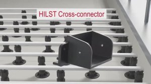 Монтаж усиленной поперечными алюминиевыми лагами подсистемы на регулируемых опорах HILST Lift