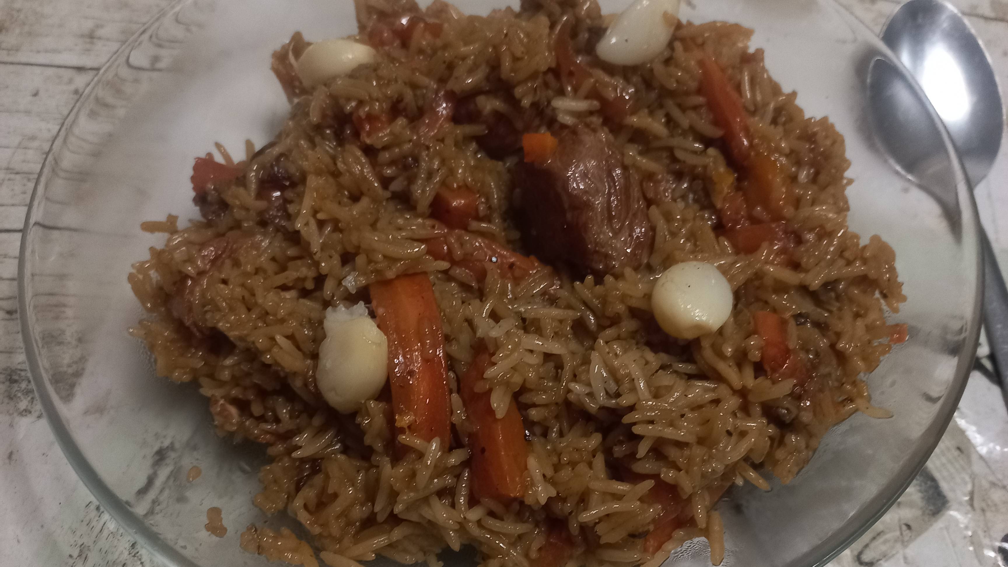 Вкусный тёмный плов