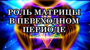 РОЛЬ МАТРИЦЫ, ЗОВ ПЕРЕХОДНОГО ПЕРИОДА И СВОБОДА ВЫБОРА. К чему призывает переходный период?