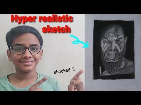 Hyper realistic Sketch of  Kartos from God of War ✍✍|result shocked me 🤯!! | Ishaan Satra ..