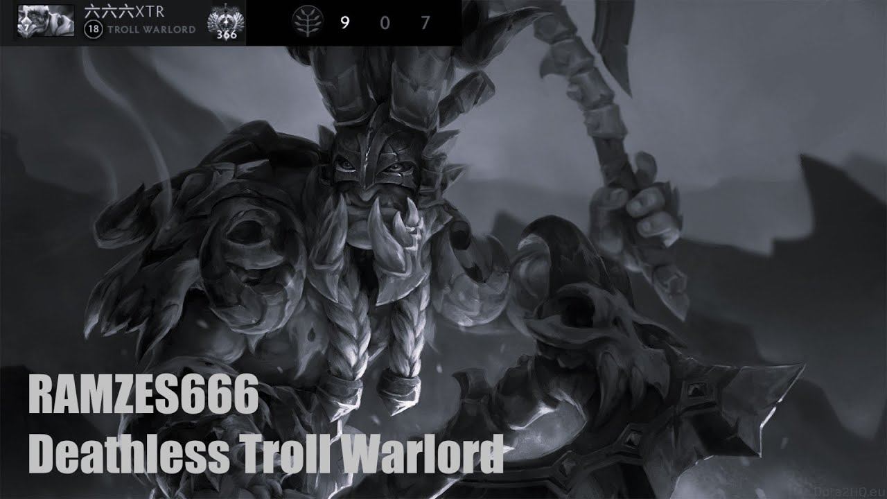 RAMZES666 Deathless Troll Warlord - Dota 2 Pro Dark Side [RAMZES666 Deathless Game #1] 4K