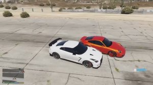 Nissan GT-R 35 Nismo vs Porsche 911 Turbo S давная битва между двух марок в GTA 5,