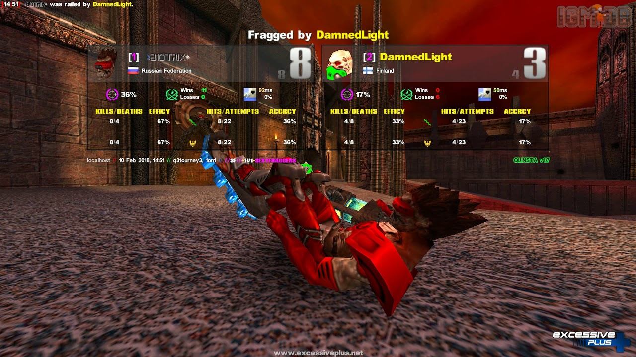 Quake 3 Excessive Plus: DamnedLight vs Biotrix (POV) #4 смотреть онлайн