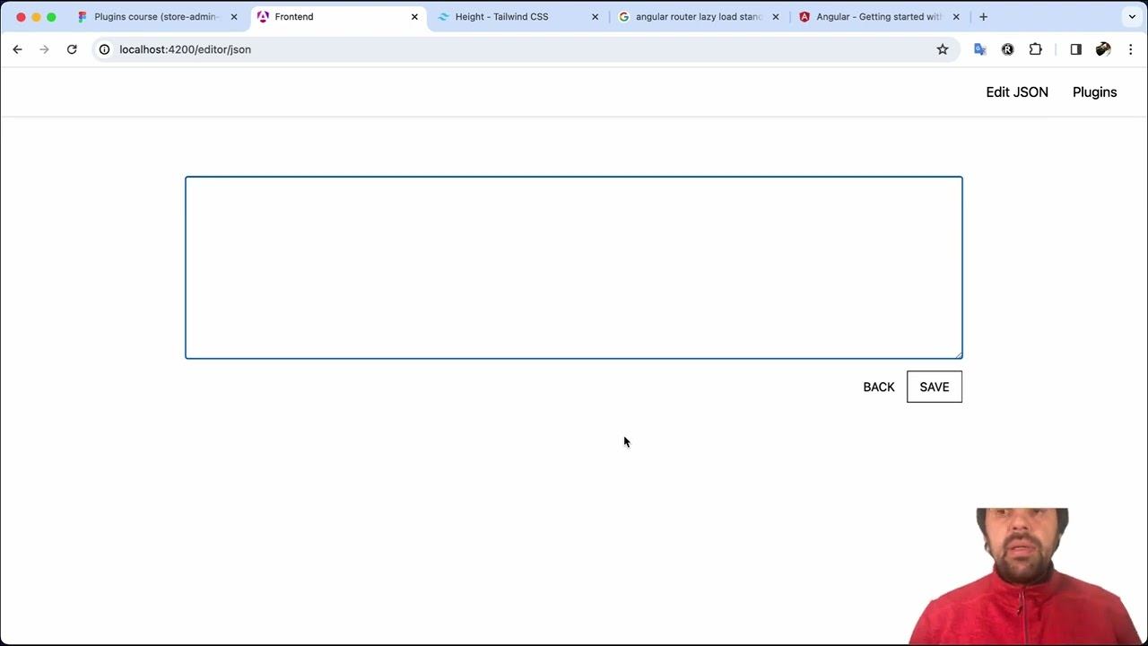 Angular Plugins (Урок 13). Фронтенд. Разработка страницы "Edit JSON"