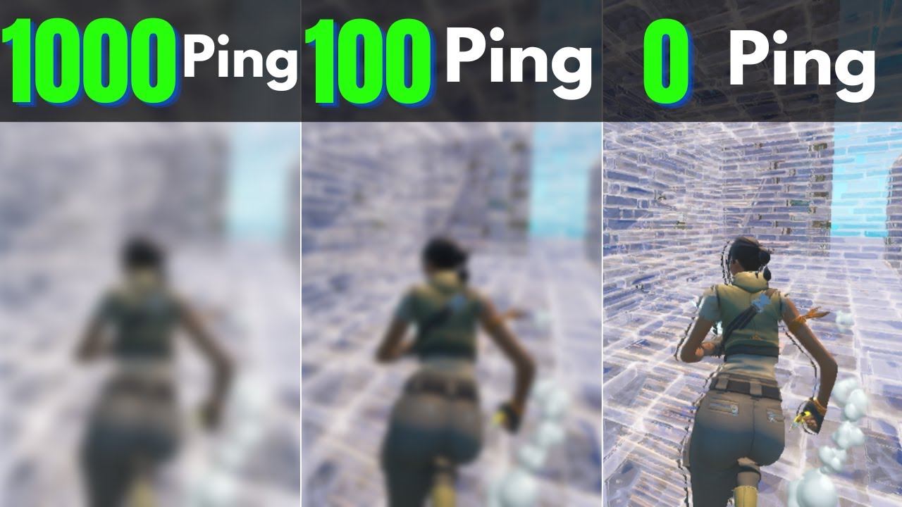 0 Ping vs 100 Ping vs 1000 Ping Fortnite