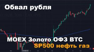 Прогноз курса рубля, ОФЗ, Мосбиржа, нефть, золото, BTC, сильный рост газа, SP500