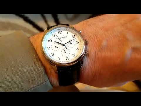 Часы Kenneth Cole мужские классические с элементами хронографа, белый циферблат.