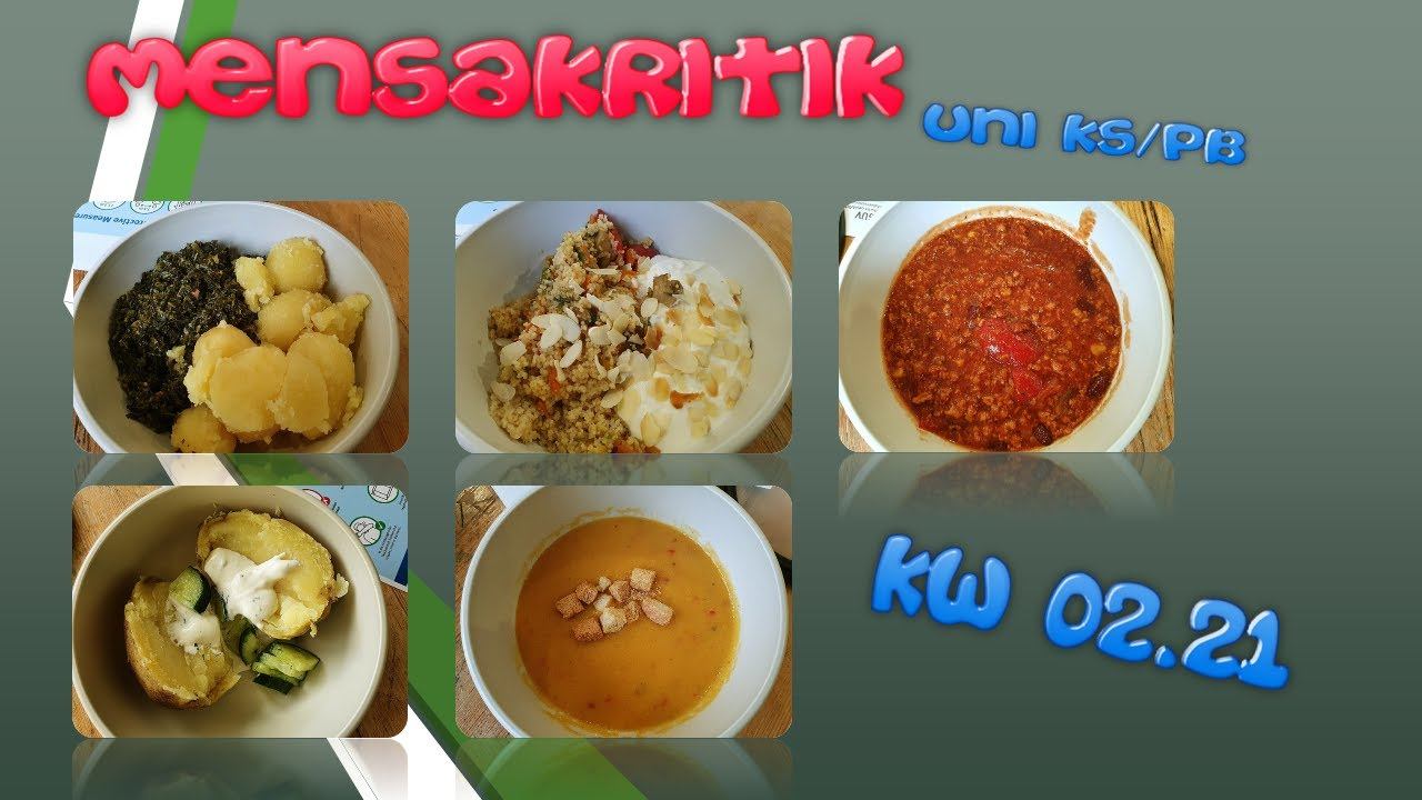 Mensakritik Paderborn - KW 02.21 (Grünkohl, Pilzpfanne, Chili, Kartoffel, Süßkartoffelsuppe)