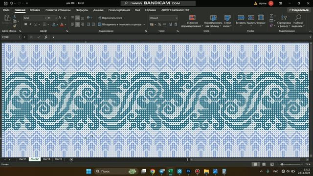 3 - Делаем схему под нужный размер и рассчитываем расход пряжи  Мозаичное вязание от А до Я