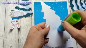 Зимняя Аппликация из бумаги поделка своими руками