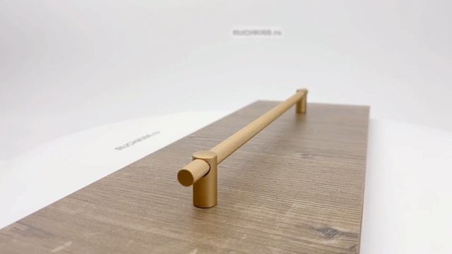 Длинная рейлинговая ручка-скоба 320 мм для мебели. Цвет - золото матовое. Производство: Италия.