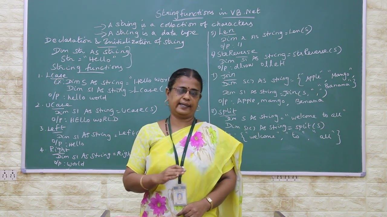 String Functions | Dot Net Programming | V.H.N.S.N.College (Autonomous)