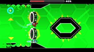 Geometry Dash ➨ 16 lvl ➨ Hexagon Force ➨ three coins.