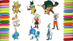 Coloring All GEN 8 Pokemon Initials - Pokemon Shield and Sword