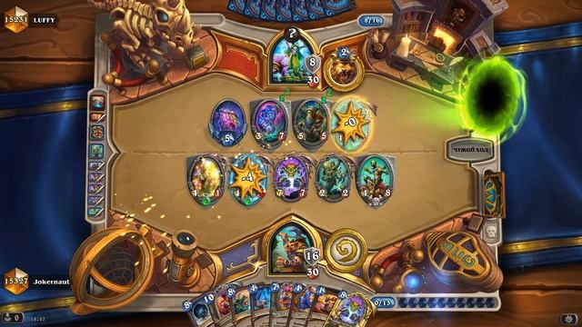 Воин против Друида игра hearthstone