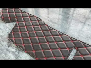 Накидка на панель приборов ВАЗ ЛАДА НИВА декоративный черный ромб красная нить