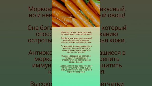 Польза моркови 🤗🥕🐇