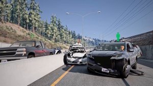BeamNG Drive - Реалистичные автомобильные аварии и погони и ДТП. Поворот дьявола. Бимка.