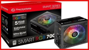 Thermaltake Smart RGB 700W 80+ 256-Color RGB Fan ATX 12V 2.3 Kaby Lake Ready Power Supply 5 Yr