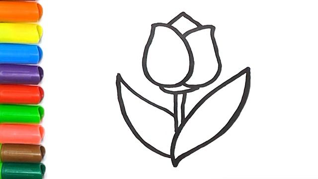 Как нарисовать тюльпан. Рисуем милый цветок смотреть онлайн