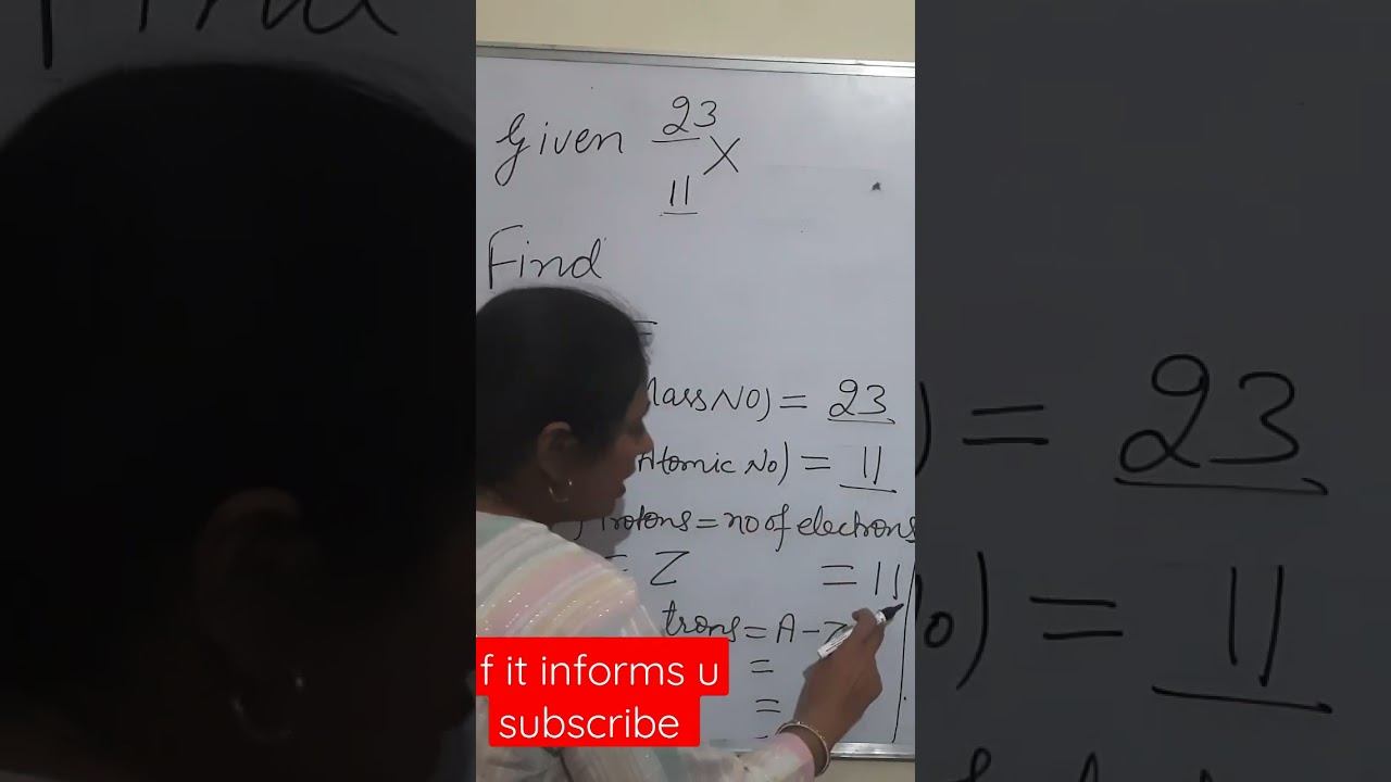 ❤️se Chemistry/ Finding Atomic no.,Mass no.and no. of protons, electrons and neutrons