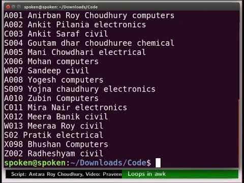 Loops in awk - Manipuri